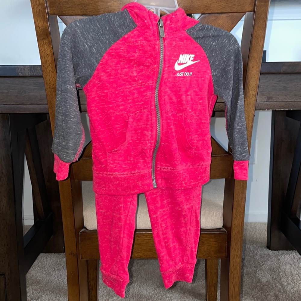 Toddler Nike Track Suit Pink and Gray 12Months